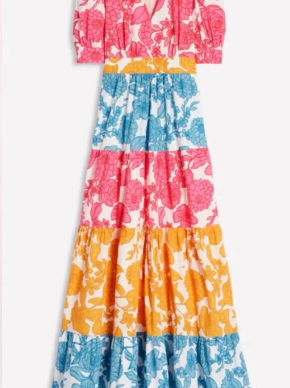 Boden Bella Puff Sleeve Dress in Cascade Blossom - Picture 2 of 7